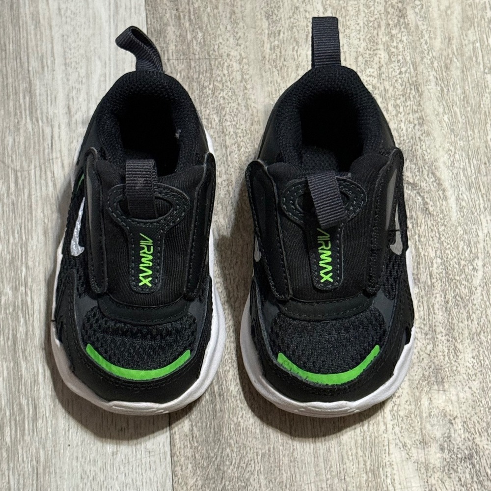 Nike Air Max Excee Toddler Kids Shoes Black Neon Green CW1629-006 Size 4C